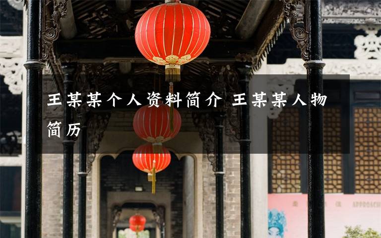 王某某个人资料简介 王某某人物简历