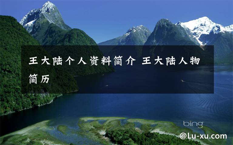 王大陆个人资料简介 王大陆人物简历