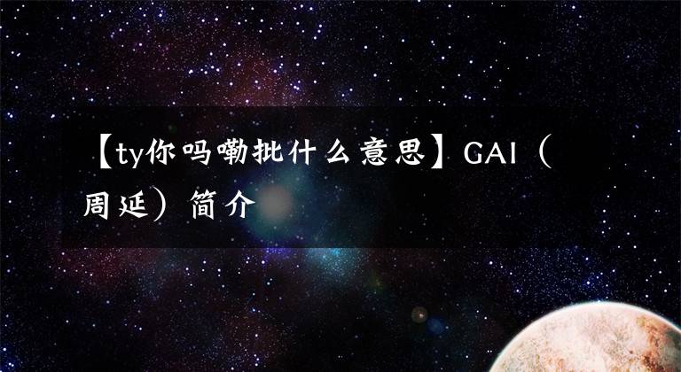 【ty你吗嘞批什么意思】GAI（周延）简介