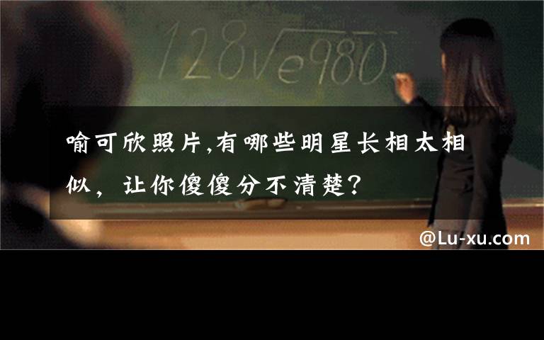 喻可欣照片,有哪些明星长相太相似，让你傻傻分不清楚？