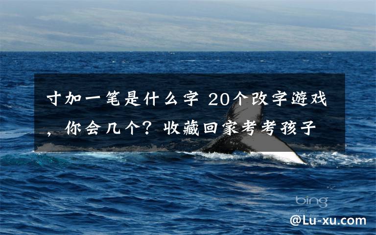 寸加一笔是什么字 20个改字游戏，你会几个？收藏回家考考孩子