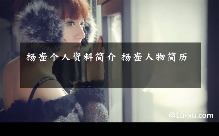 杨壶个人资料简介 杨壶人物简历