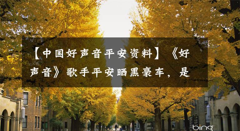 【中国好声音平安资料】《好声音》歌手平安晒黑豪车，是否涉嫌忘记本职工作，变身豪车销售顾问？