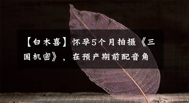 【白木喜】怀孕5个月拍摄《三国机密》，在预产期前配音角色，忠于职业，但不红