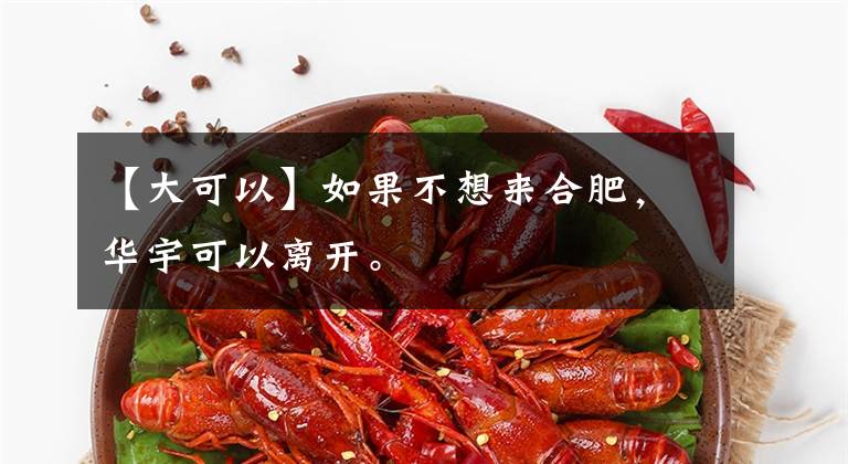 【大可以】如果不想来合肥，华宇可以离开。