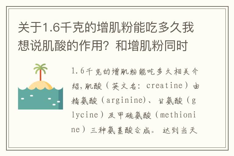 关于1.6千克的增肌粉能吃多久我想说肌酸的作用？和增肌粉同时吃的话，具体怎么吃？