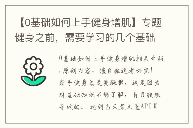 【0基础如何上手健身增肌】专题健身之前，需要学习的几个基础知识，让你更加高效地锻炼