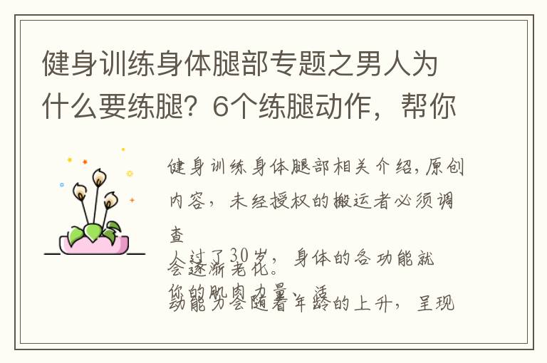健身训练身体腿部专题之男人为什么要练腿？6个练腿动作，帮你强壮体格，保持旺盛精力