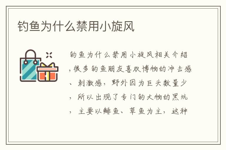 钓鱼为什么禁用小旋风