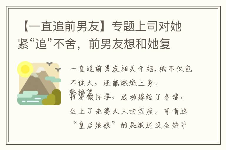 【一直追前男友】专题上司对她紧“追”不舍，前男友想和她复合，她该何去何从？