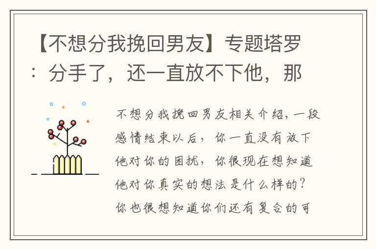 【不想分我挽回男友】专题塔罗：分手了，还一直放不下他，那我要如何才能挽回这段感情呢？