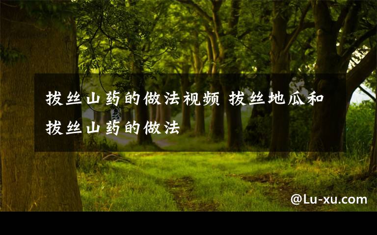 拔丝山药的做法视频 拔丝地瓜和拔丝山药的做法