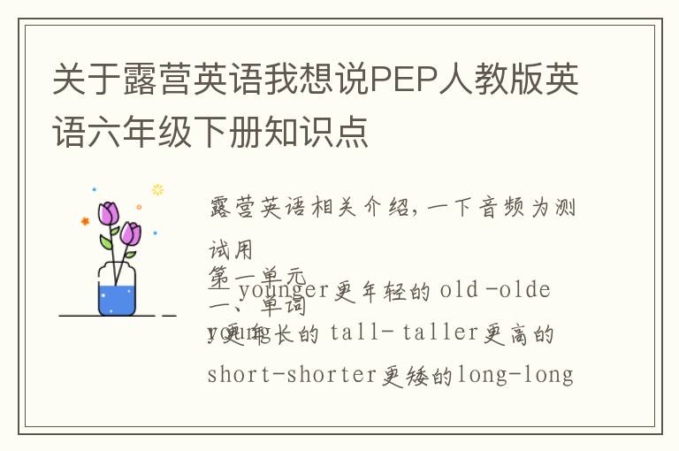关于露营英语我想说PEP人教版英语六年级下册知识点