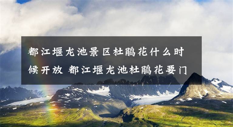 都江堰龙池景区杜鹃花什么时候开放 都江堰龙池杜鹃花要门票吗