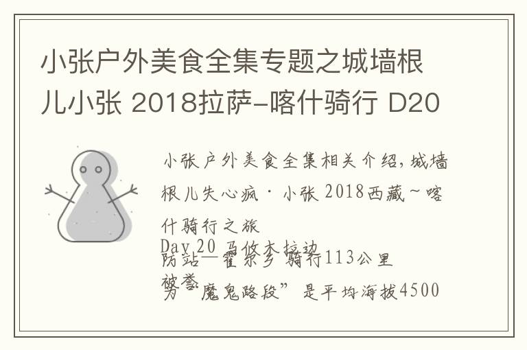 小张户外美食全集专题之城墙根儿小张 2018拉萨-喀什骑行 D20 马攸木拉-霍尔乡 113公里