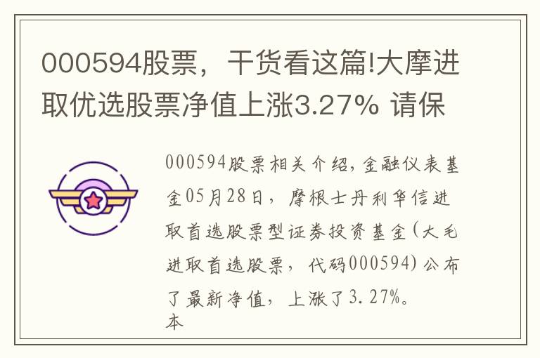 000594股票，干货看这篇!大摩进取优选股票净值上涨3.27% 请保持关注