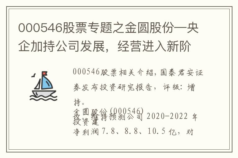 000546股票专题之金圆股份—央企加持公司发展，经营进入新阶段