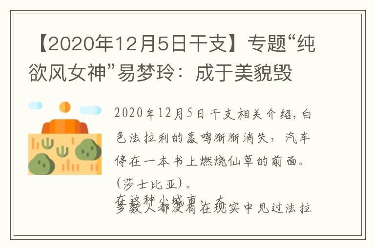 【2020年12月5日干支】专题“纯欲风女神”易梦玲：成于美貌毁于权欲？她比你想的更有手段