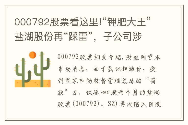 000792股票看这里!“钾肥大王”盐湖股份再“踩雷”，子公司涉嫌非法采矿或影响净利润3.56亿元