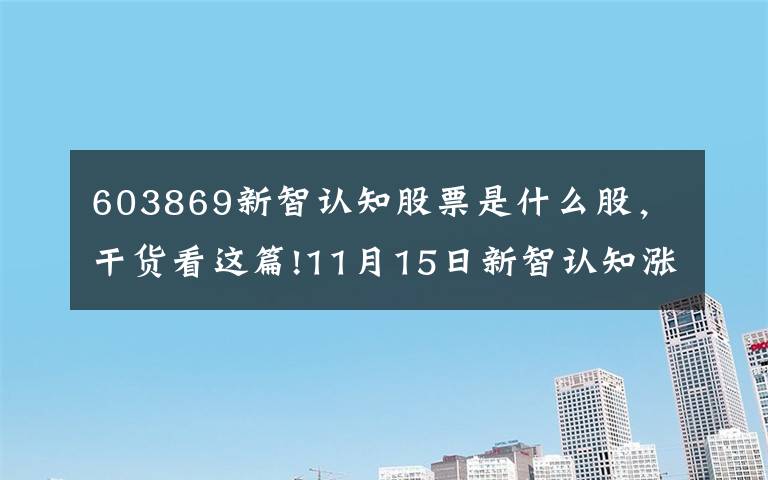 603869新智认知股票是什么股，干货看这篇!11月15日新智认知涨停分析：旅游，邮轮游艇，国产软件概念热股
