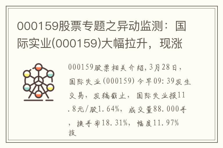 000159股票专题之异动监测：国际实业(000159)大幅拉升，现涨1.64%