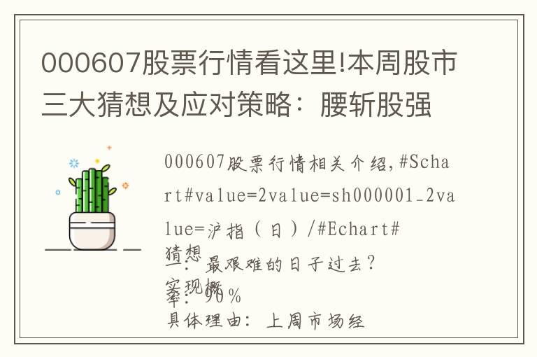 000607股票行情看这里!本周股市三大猜想及应对策略：腰斩股强力反弹？