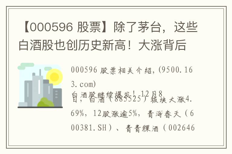 【000596 股票】除了茅台，这些白酒股也创历史新高！大涨背后的逻辑是啥？（附股）