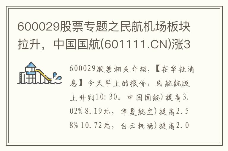 600029股票专题之民航机场板块拉升，中国国航(601111.CN)涨3.02%