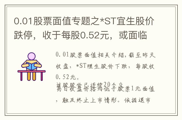 0.01股票面值专题之*ST宜生股价跌停，收于每股0.52元，或面临“1元退市”
