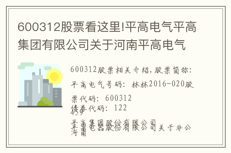 600312股票看这里!平高电气平高集团有限公司关于河南平高电气股份有限公司非公开发行股票摊薄即期回报采取填补措施的承诺的公
