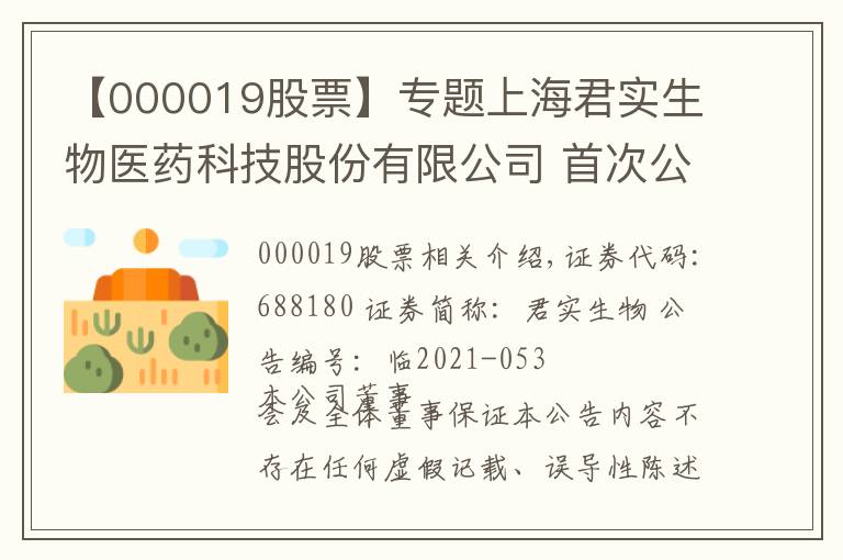【000019股票】专题上海君实生物医药科技股份有限公司 首次公开发行部分限售股上市流通公告