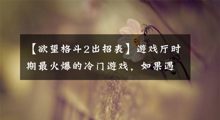 【欲望格斗2出招表】游戏厅时期最火爆的冷门游戏，如果遇到盾女，首先会把盔甲清理干净。