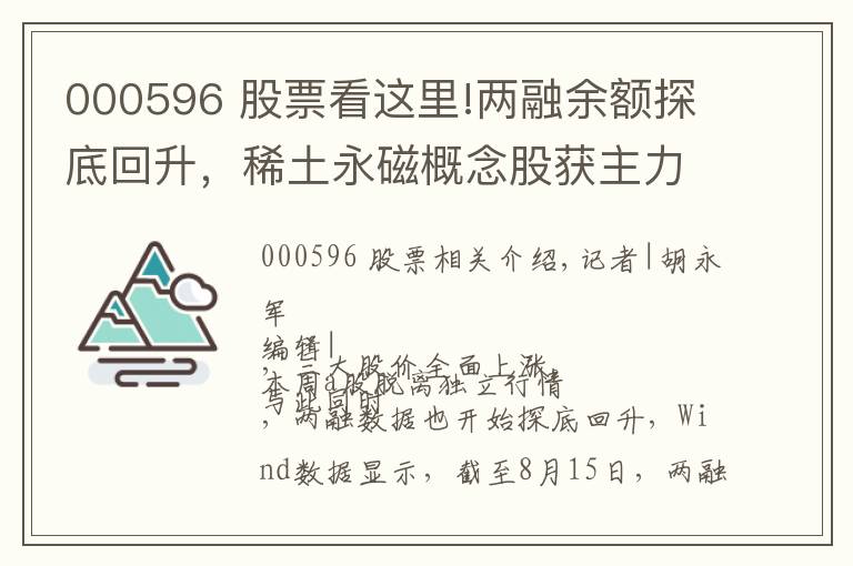 000596 股票看这里!两融余额探底回升，稀土永磁概念股获主力热捧