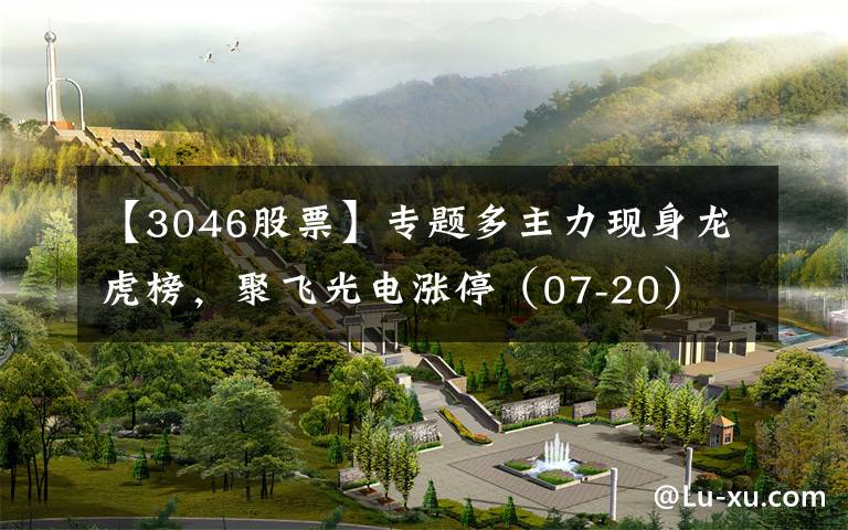 【3046股票】专题多主力现身龙虎榜，聚飞光电涨停（07-20）