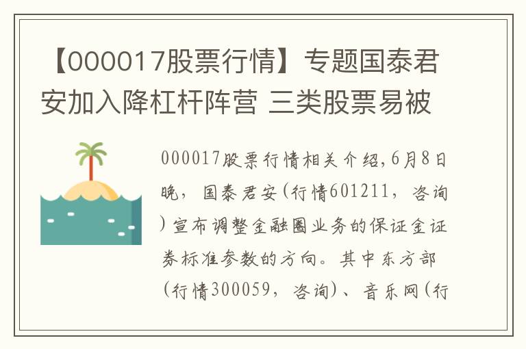 【000017股票行情】专题国泰君安加入降杠杆阵营 三类股票易被券商“拉黑”
