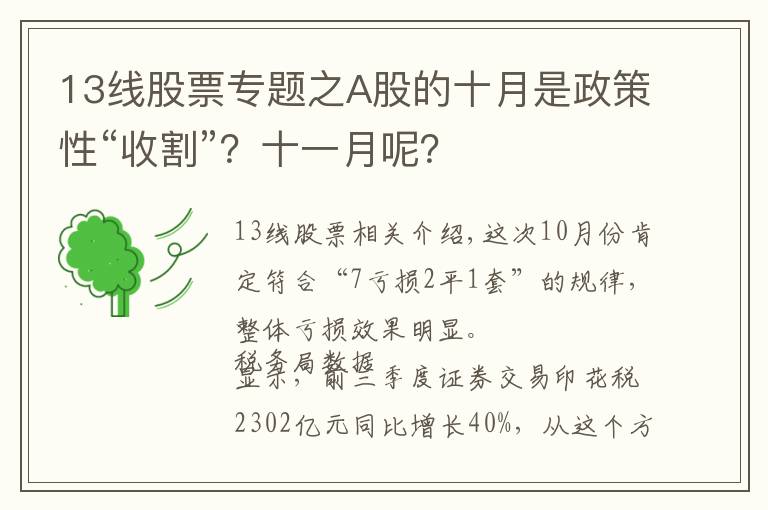13线股票专题之A股的十月是政策性“收割”？十一月呢？
