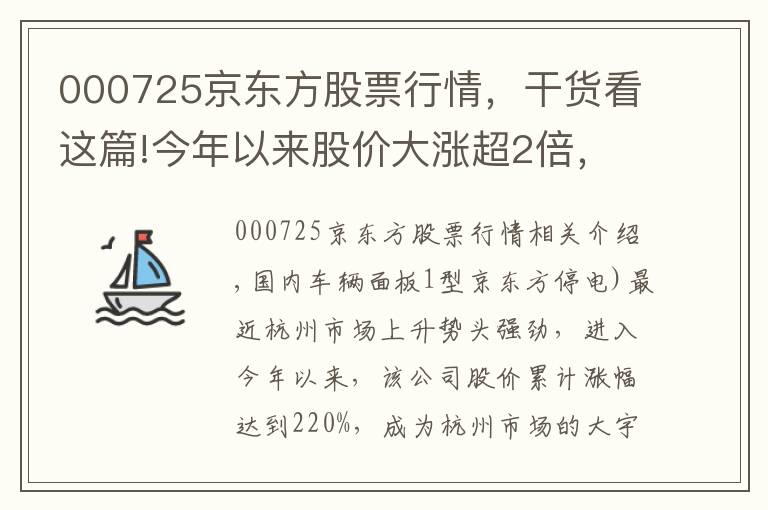 000725京东方股票行情，干货看这篇!今年以来股价大涨超2倍，京东方精电能否“扭转乾坤”？