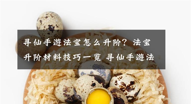 寻仙手游法宝怎么升阶？法宝升阶材料技巧一览 寻仙手游法宝升级顺序