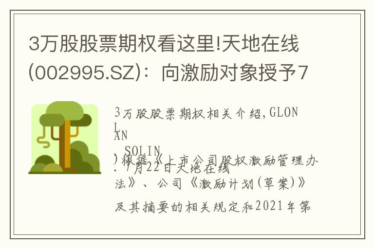 3万股股票期权看这里!天地在线(002995.SZ)：向激励对象授予75.7万份股票期权、93.3万股限制性股票