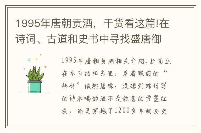 1995年唐朝贡酒，干货看这篇!在诗词、古道和史书中寻找盛唐御酒
