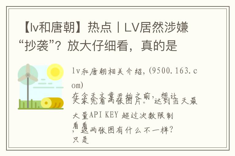 【lv和唐朝】热点丨LV居然涉嫌“抄袭”？放大仔细看，真的是一毛一样