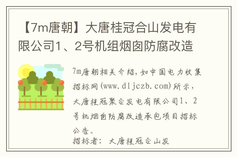 【7m唐朝】大唐桂冠合山发电有限公司1、2号机组烟囱防腐改造承包项目招标