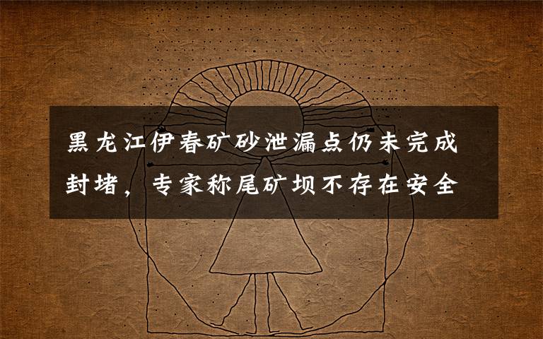 黑龙江伊春矿砂泄漏点仍未完成封堵，专家称尾矿坝不存在安全风险