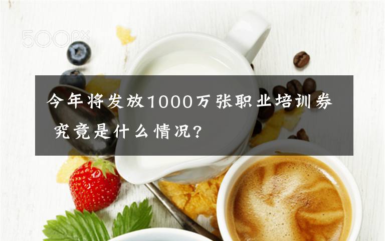 今年将发放1000万张职业培训券 究竟是什么情况?