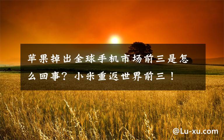 苹果掉出全球手机市场前三是怎么回事？小米重返世界前三！