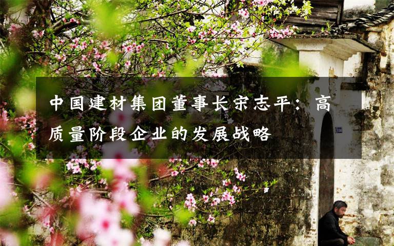 中国建材集团董事长宋志平：高质量阶段企业的发展战略
