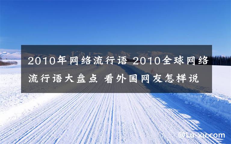 2010年网络流行语 2010全球网络流行语大盘点 看外国网友怎样说给力