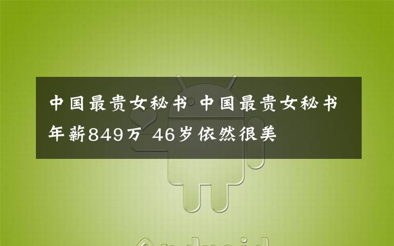 中国最贵女秘书 中国最贵女秘书年薪849万 46岁依然很美