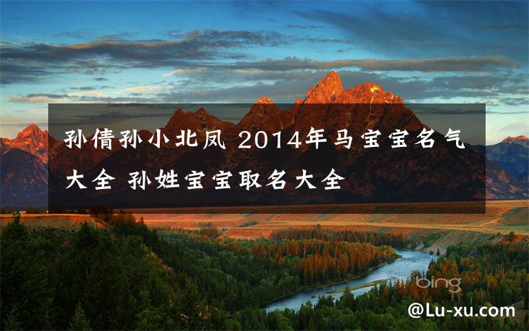 孙倩孙小北凤 2014年马宝宝名气大全 孙姓宝宝取名大全