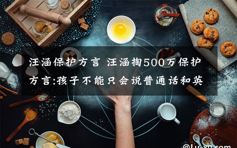 汪涵保护方言 汪涵掏500万保护方言:孩子不能只会说普通话和英语